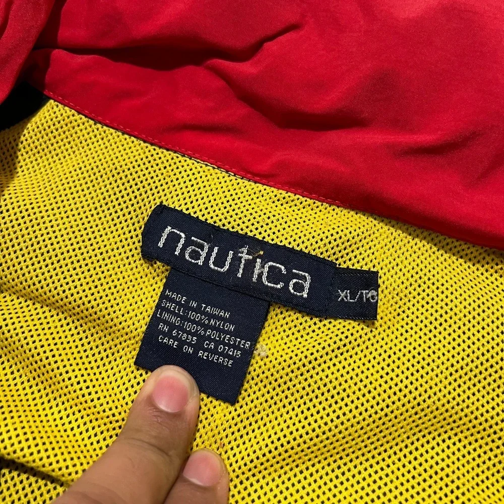 Vintage Nautica Mens Navy Blue Lined Classic Full Zip Sailing Jacket Size XL